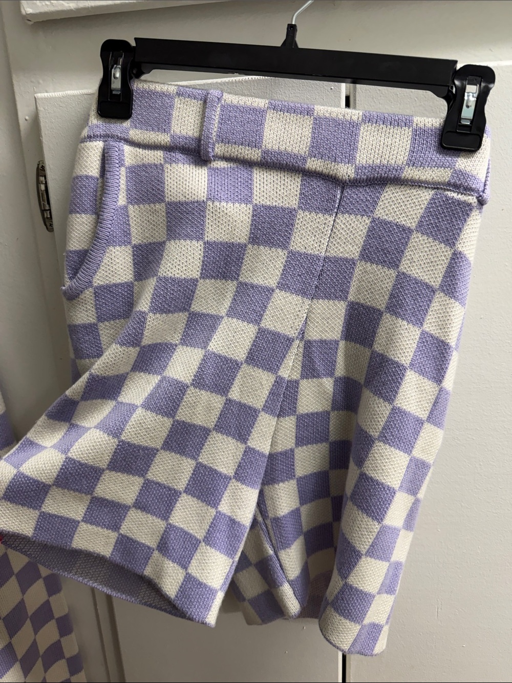 YITAI Lavender & Cream Checkered Collared Cardigan - Picture 3 of 10